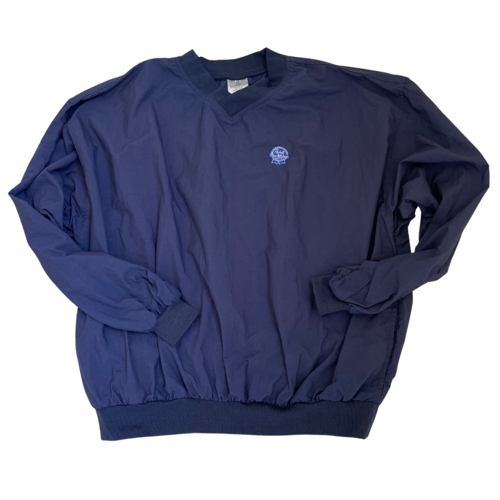 Rare Vintage 70s/80s Pabst Blue Ribbon Beer V-Neck Pullover Jacket Size XL